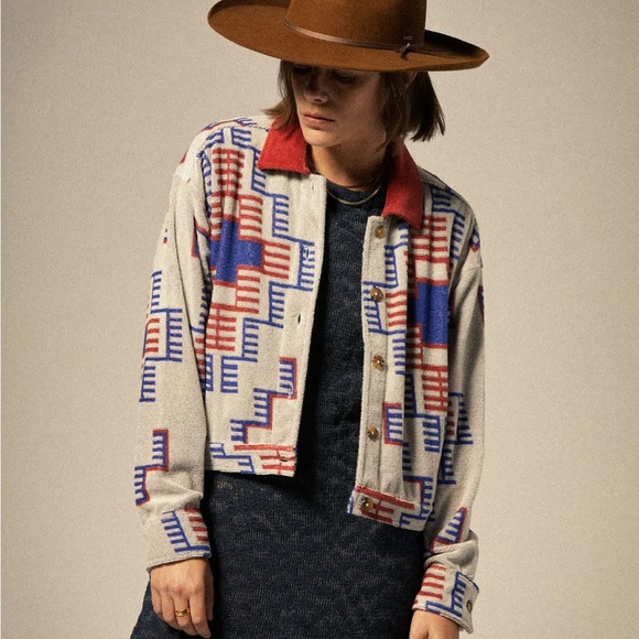 Brixton Jackets & Blazers - Brixton Trail Terry Crop Trucker Jacket